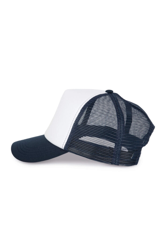 PS_KP111-S_WHITE-NAVY Gepersonaliseerde trucker pet volwassenen