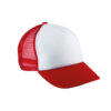 PS_KP143_WHITE-RED Gepersonaliseerde trucker pet (voor kinderen)