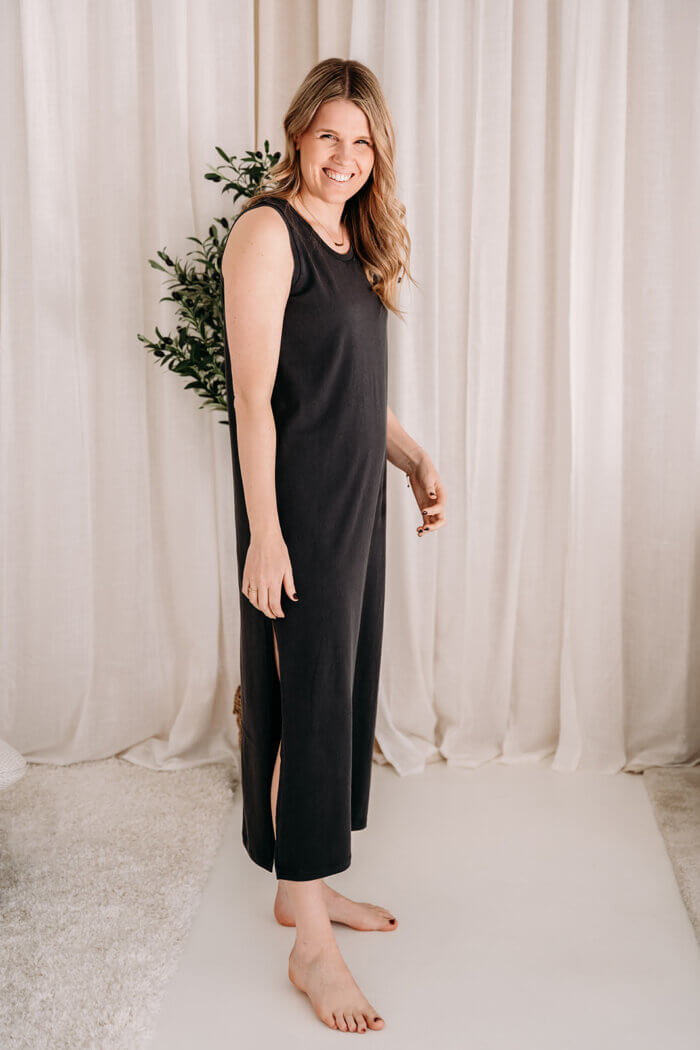 Studio Marie Lange jurk met split ( te personaliseren )